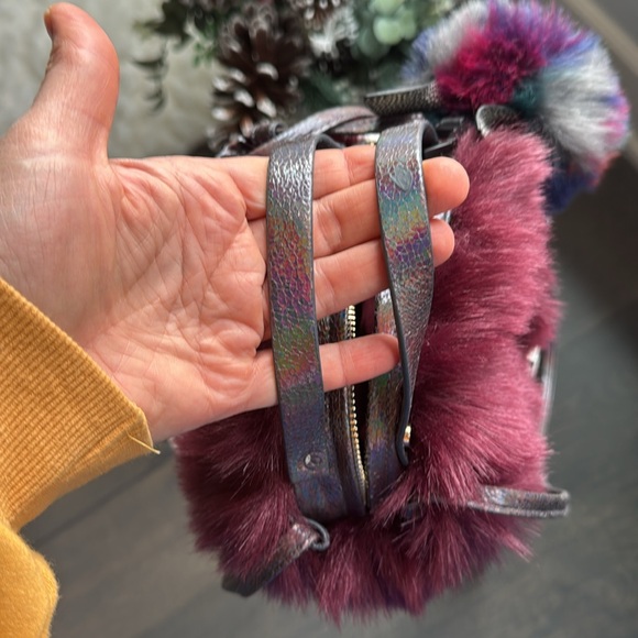 Free People Furry Crossbody and Kendall+ Kylie Furry accessory w/ leather ears - Picture 8 of 9